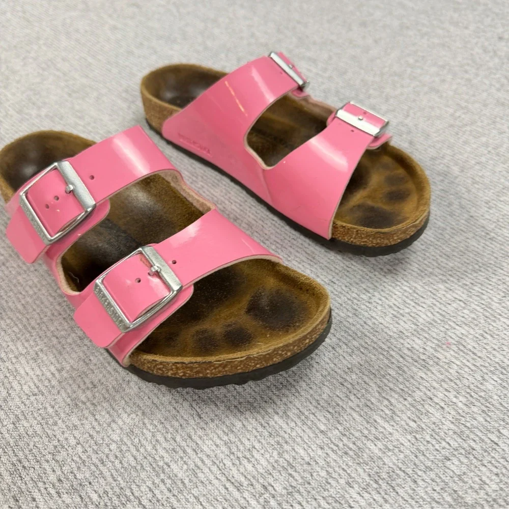 Birkenstock Arizona Pink Patent Leather Sandals Womens EU 34 US3-3.5